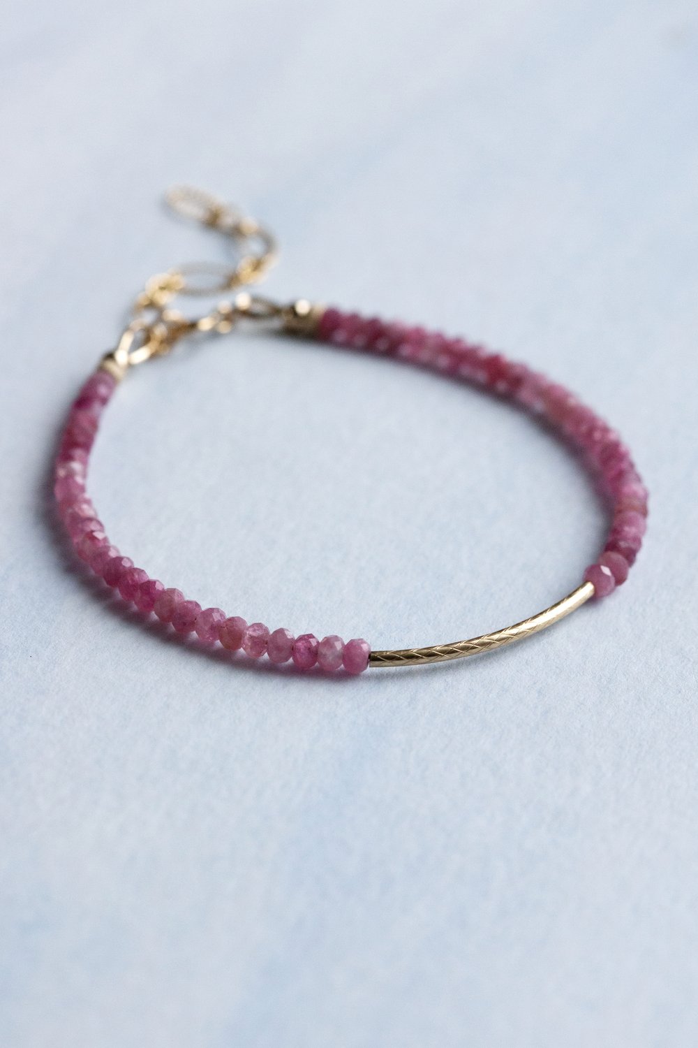 14K Gold Filled Compassion Healing Pink Tourmaline Beaded Bracelet —  Aventine Jewelry